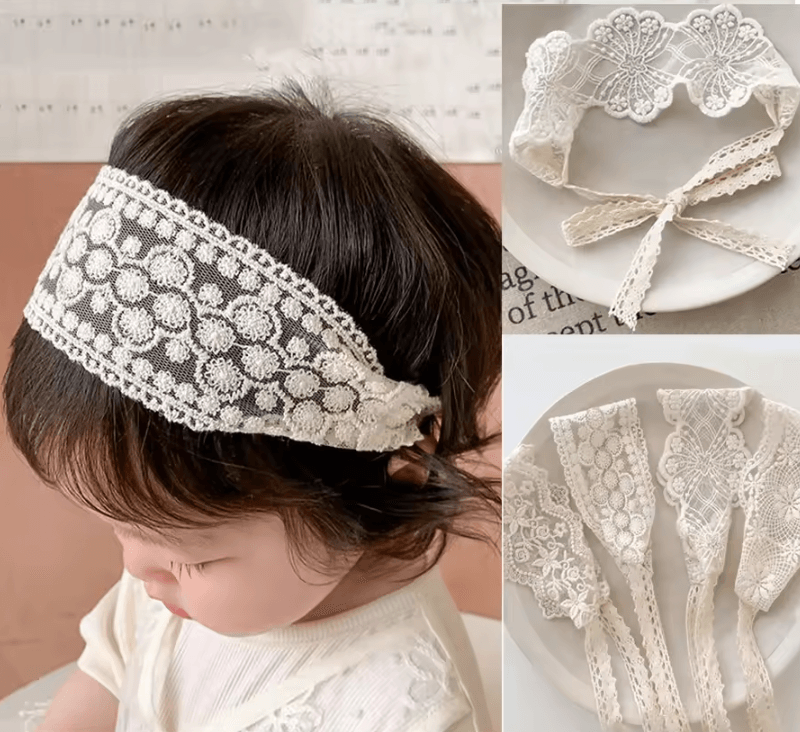 Sweet Lace Floral Baby Headband – Soft Elastic Princess Hair Accessory