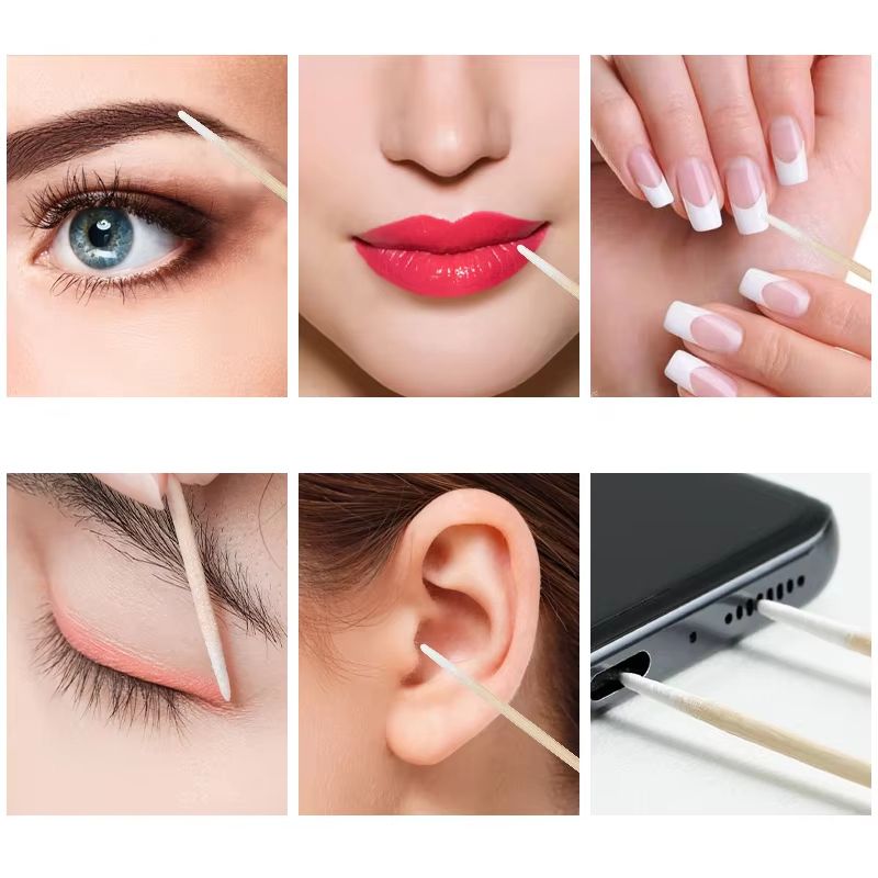 100/300pcs Double-Head Cotton Swabs – Makeup, Medical & Personal Care Tool