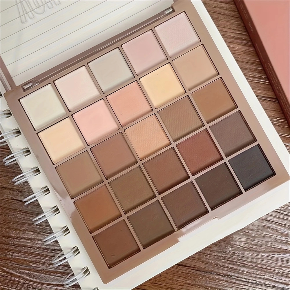 Neutral Gray and Brown Color Eyeshadow Palette Coffee Chocolate Shades Create Natural Makeup Look