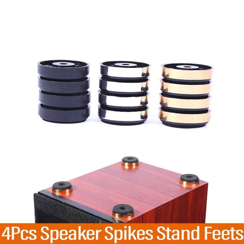 4-Pack Speaker Isolation Feet for Home Theater, Shock-Absorbing Vibration Dampers
