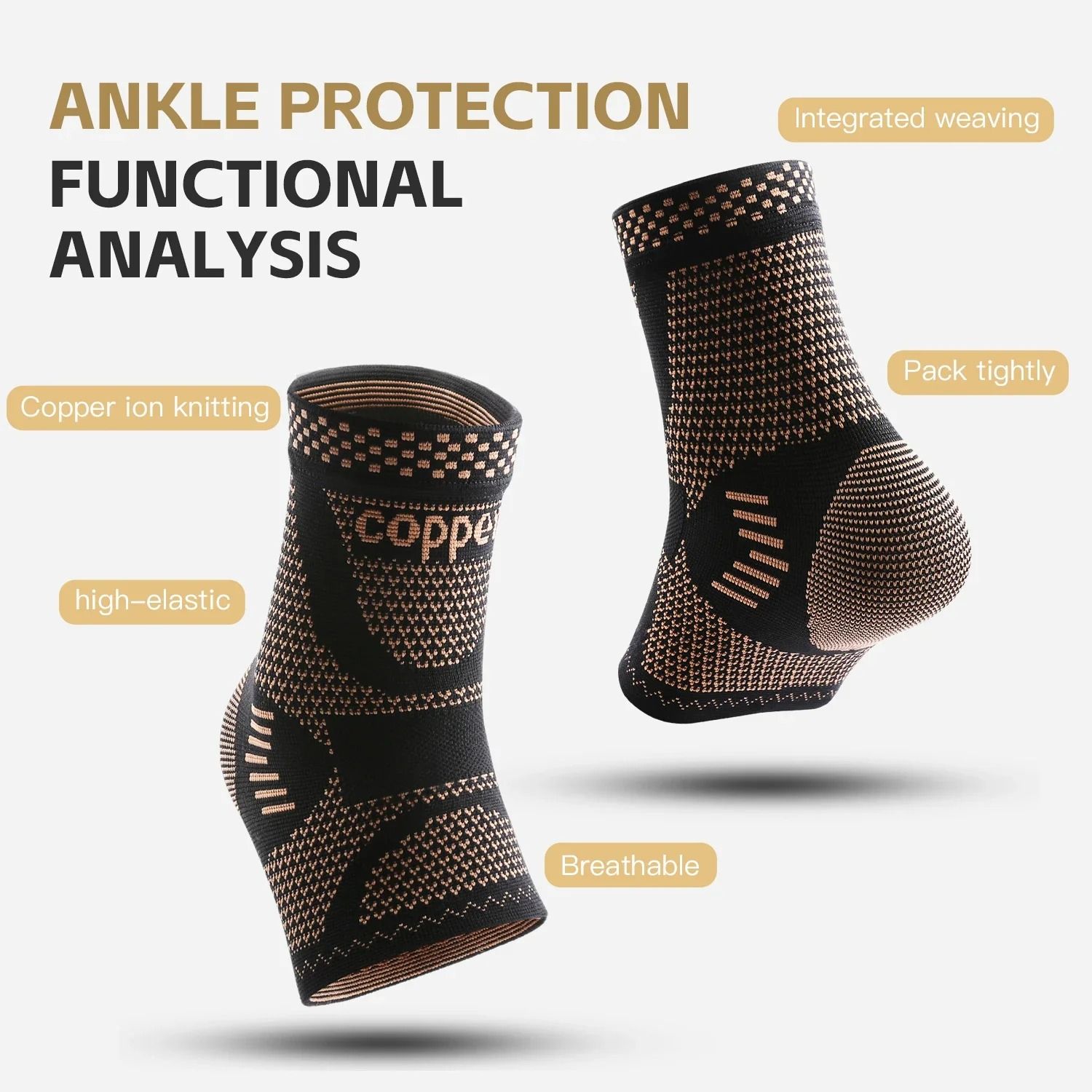 Copper-Infused Aero-Compression System – Premium Recovery Ankle Support Sleeve