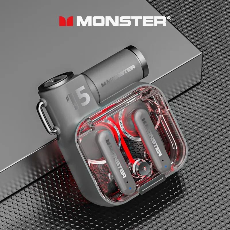 Monster XKT15 Wireless Bluetooth Earbuds with RGB Flip Cover