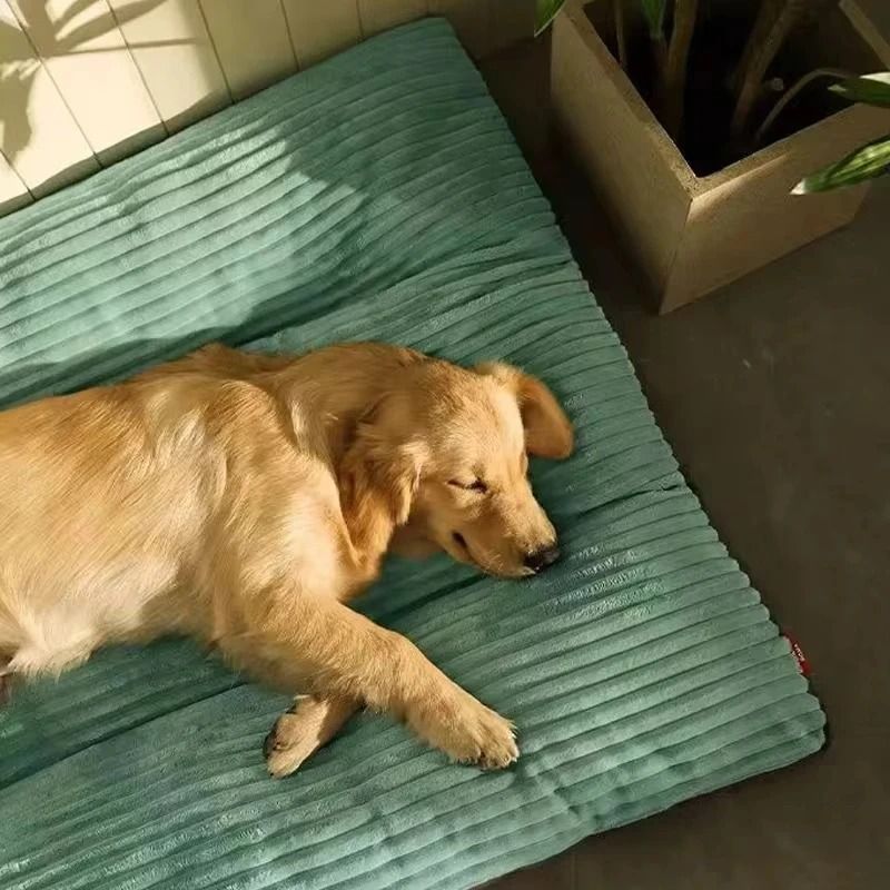 Winter Warm Pet Dog Bed Corduroy Dog Sleeping Mat Soft Pet Mat Detachable Washable Puppy Bed