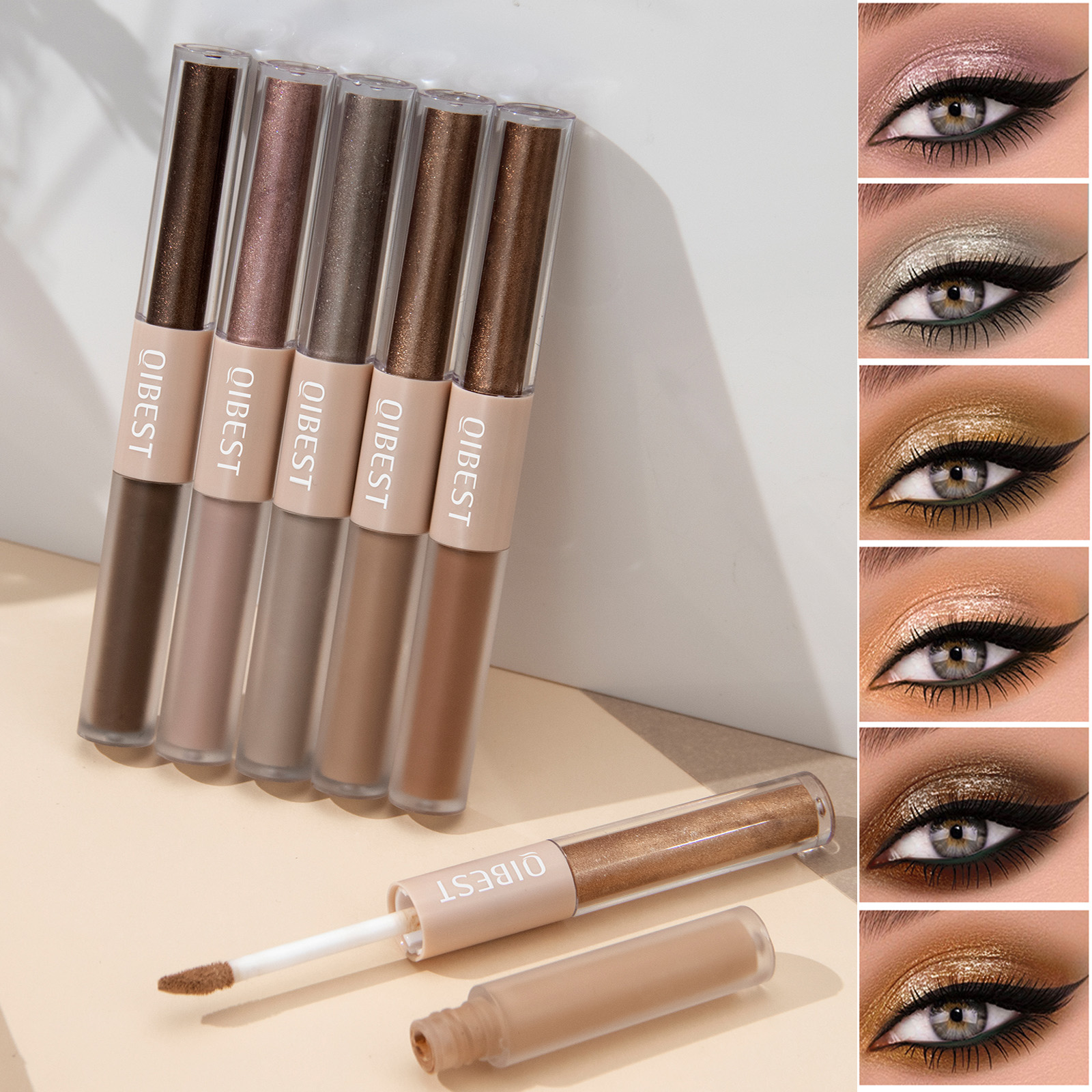 Waterproof Shimmer Highlight Pen, Nude Eye Makeup Liquid, Contour Shadow Stick, Pearly Matte, Eyeshadow Cream Smooth