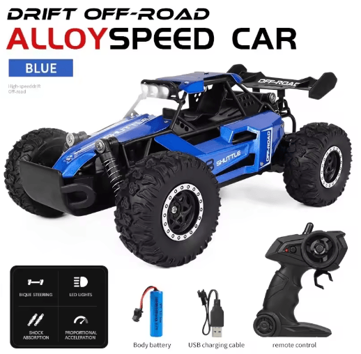 116 High Speed Off Road RC Car with LED Lights and 2.4GHz Control
