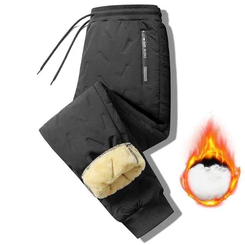 Women Winter Thick Plush Straight Leg Warm Pants
