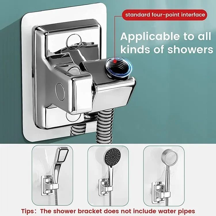 Adjustable Shower Head Holder Wall Mounted Self Adhesive Bracket