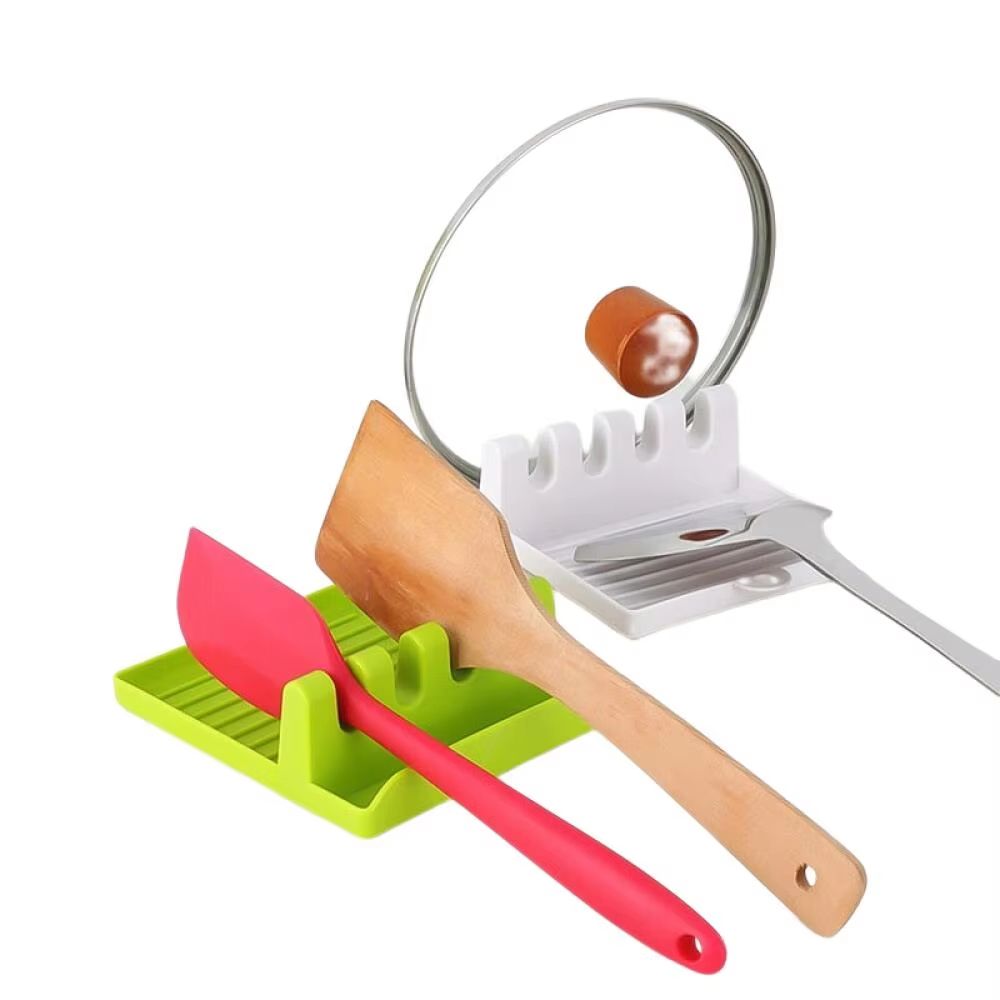 Multi-Function Kitchen Utensil Organizer Rack With Spoon Rest and Lid Holder