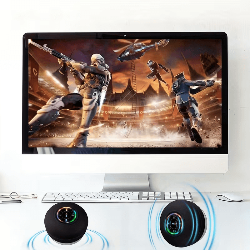 Waterproof Bluetooth Shower Speaker With Mic, Suction Mount & Hands Free Control