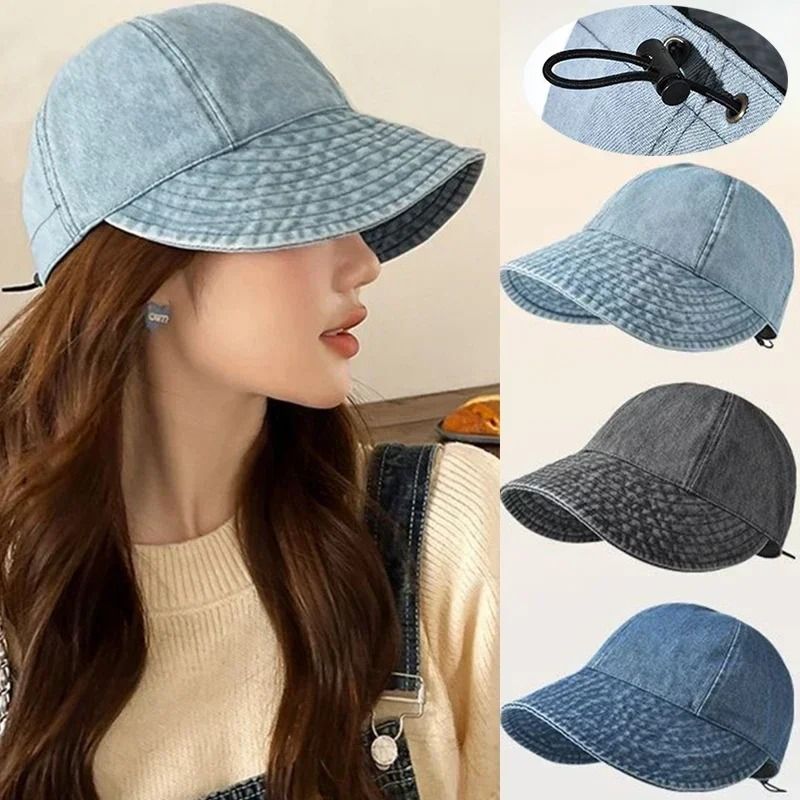 Foldable Wide Brim Sun Hat Adjustable Cotton Summer Beach Cap