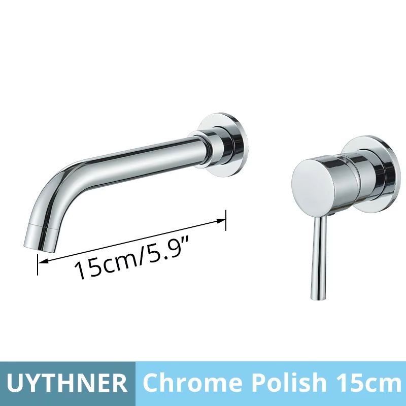 Brushed Gold & Black Concealed Wall Mounted Basin Faucet Mixer