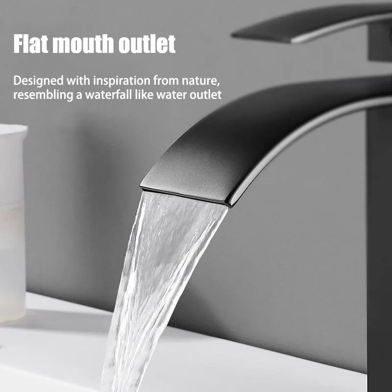 Modern Waterfall Bathroom Sink Faucet Dual Control Hot and Cold Mixer Tap