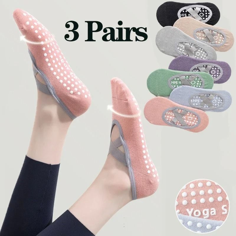 Women Yoga Socks Silicone Anti Slip Ballet Pilates Sport Socks