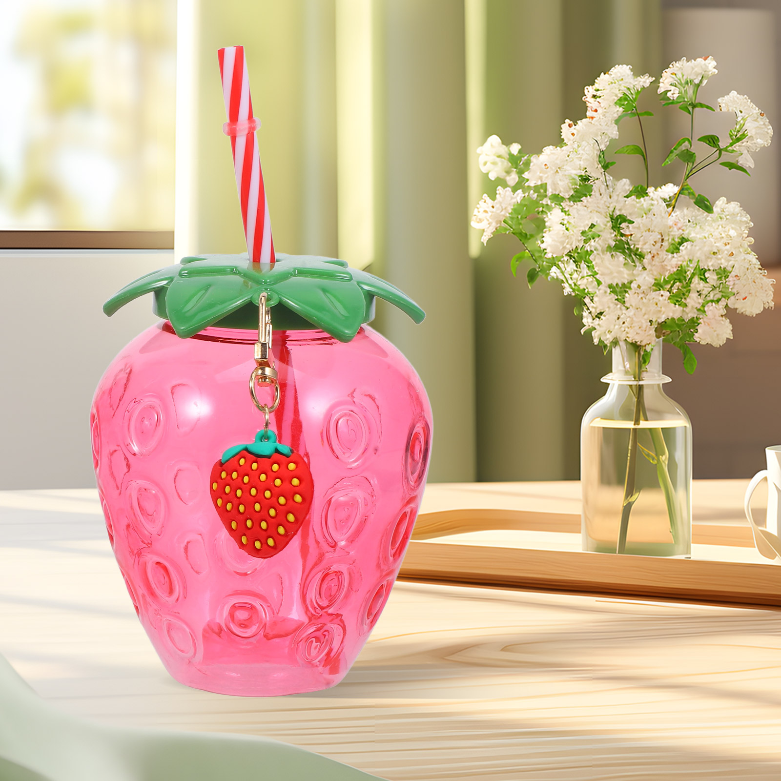 Cold Drinking Tumbler Glassware Cups Strawberry Water Bottle Juice Glass Coffee Glass For Kids