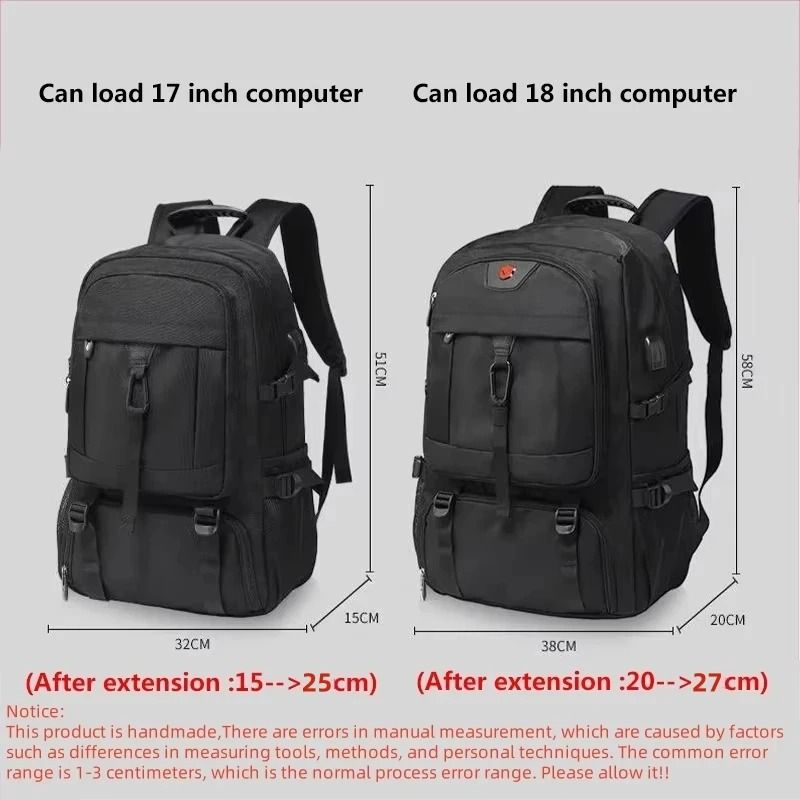 Large Capacity Waterproof Travel Backpack with Shoe Compartment 50L 80L
