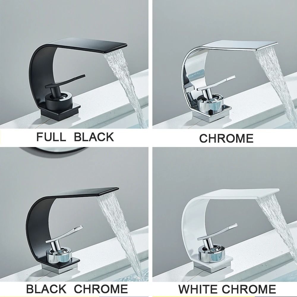 Black Thin Style Bathroom Sink Faucet with Hot and Cold Water Mixer
