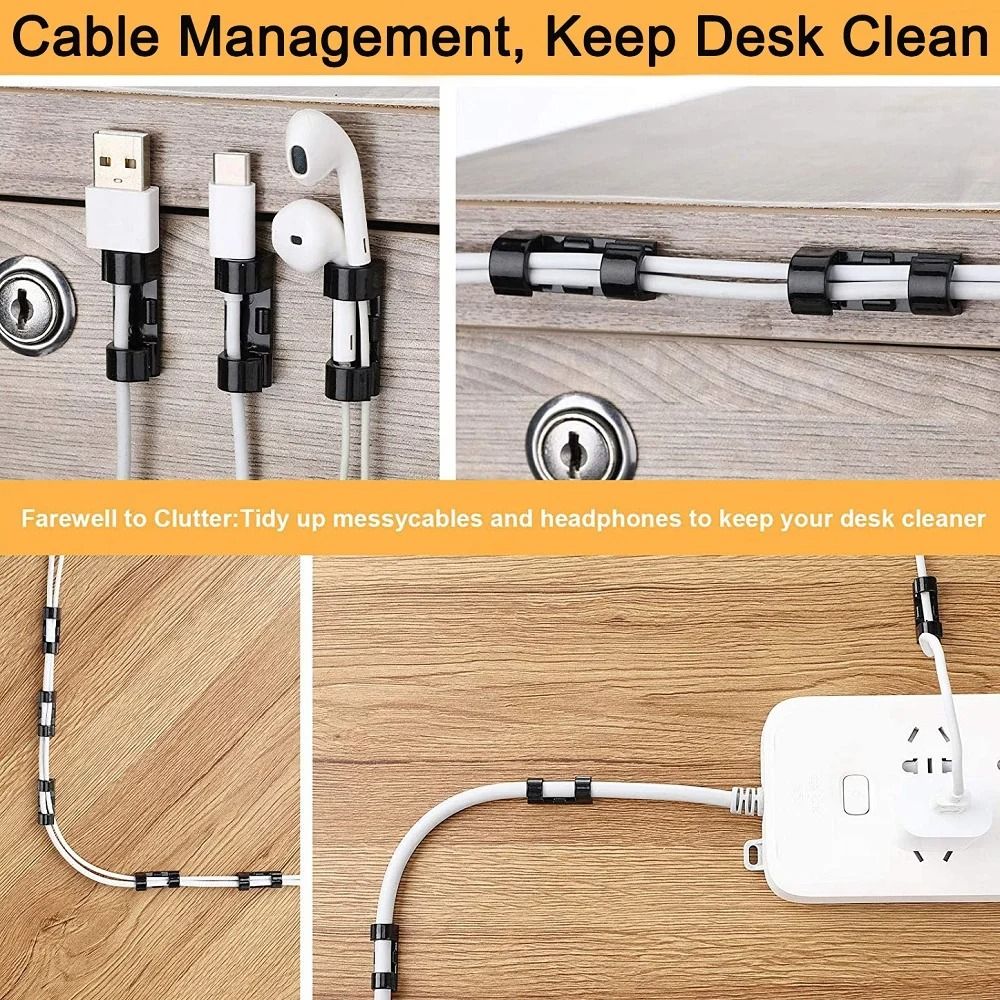 Self-Adhesive Desktop Cable Management Clips