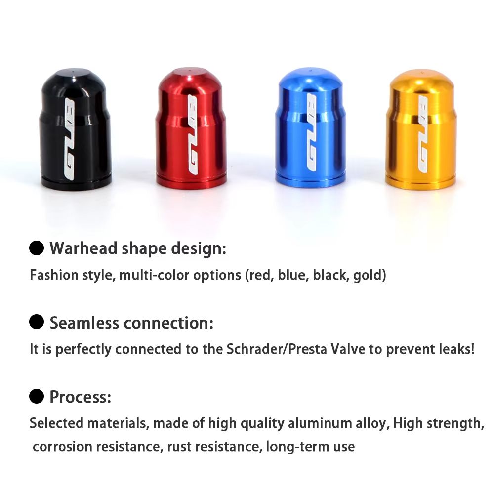 2-Piece bicycle valve caps CNC Aluminum Dustproof Covers for Presta and Schrader