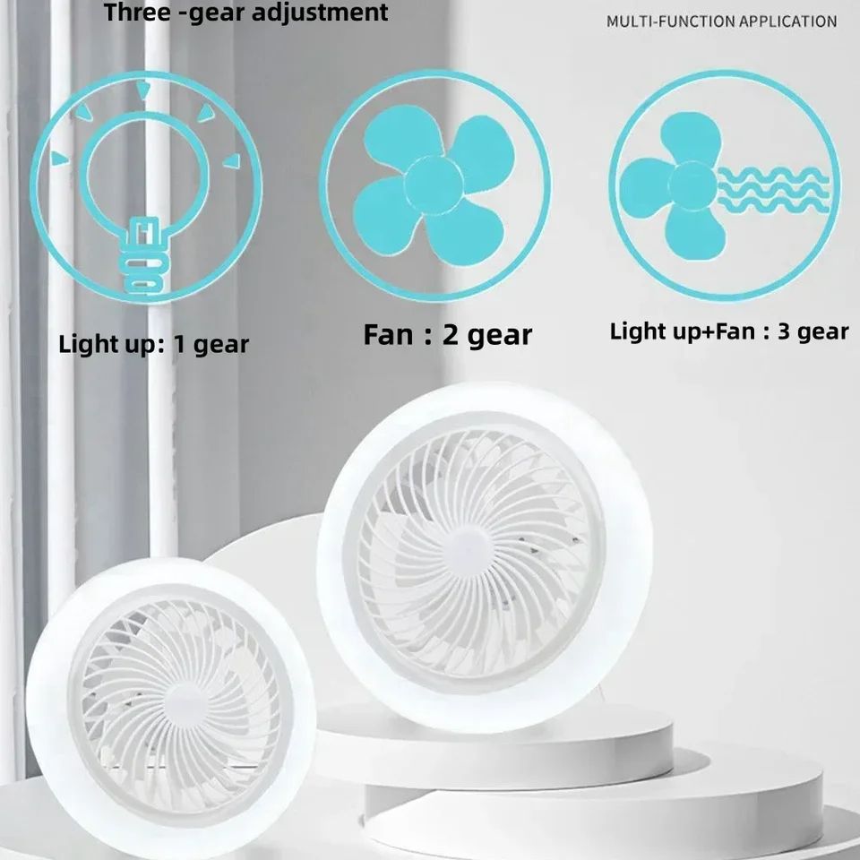 Smart 2-in-1 Ceiling Fan with Remote Control Lighting – E27 Conversion Base for Bedroom & Living Room