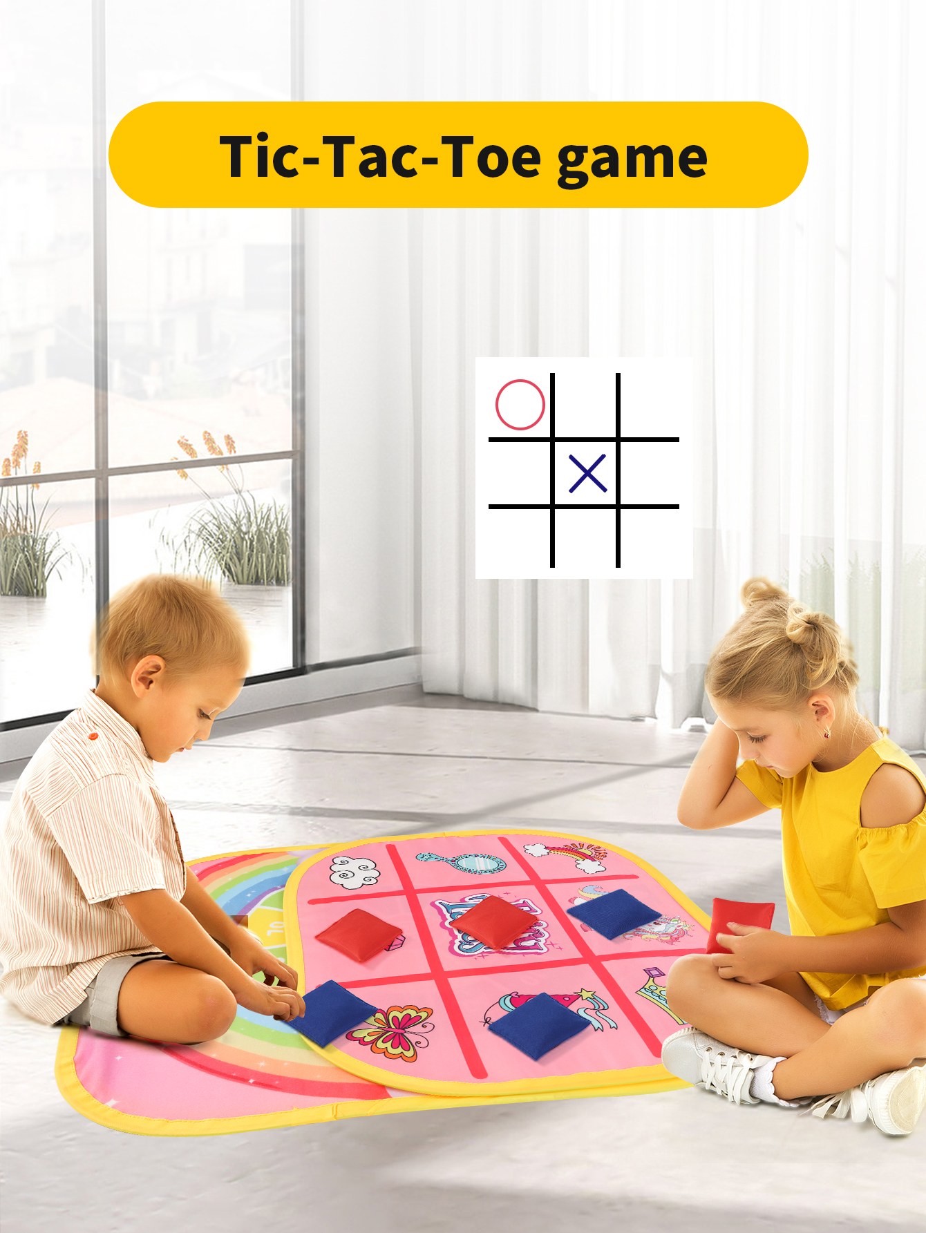 Kids Bean Bag Toss Game Set Outdoor Lawn Game for Family Fun and Party Activities