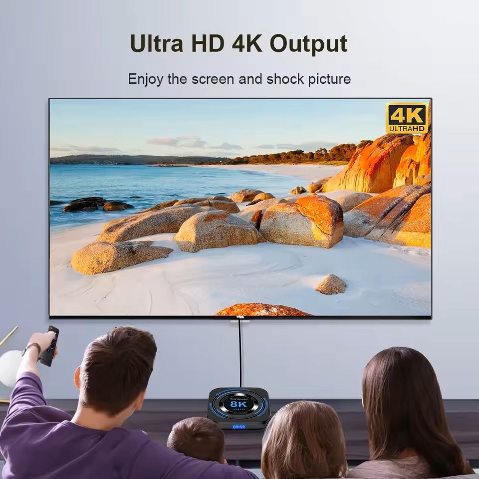 Android 12 TV Box with 8K Streaming and Voice Control