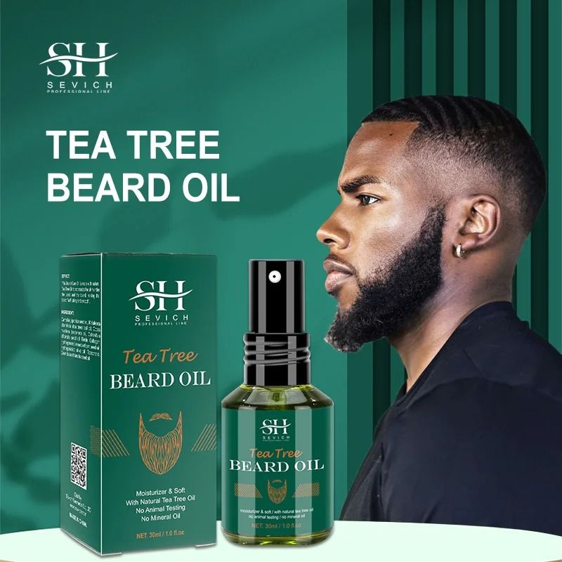 Mens Tea Tree Beard Growth Oil – Fast-Acting Thickening Serum for Fuller, Softer, and Healthier Beards (30ml)