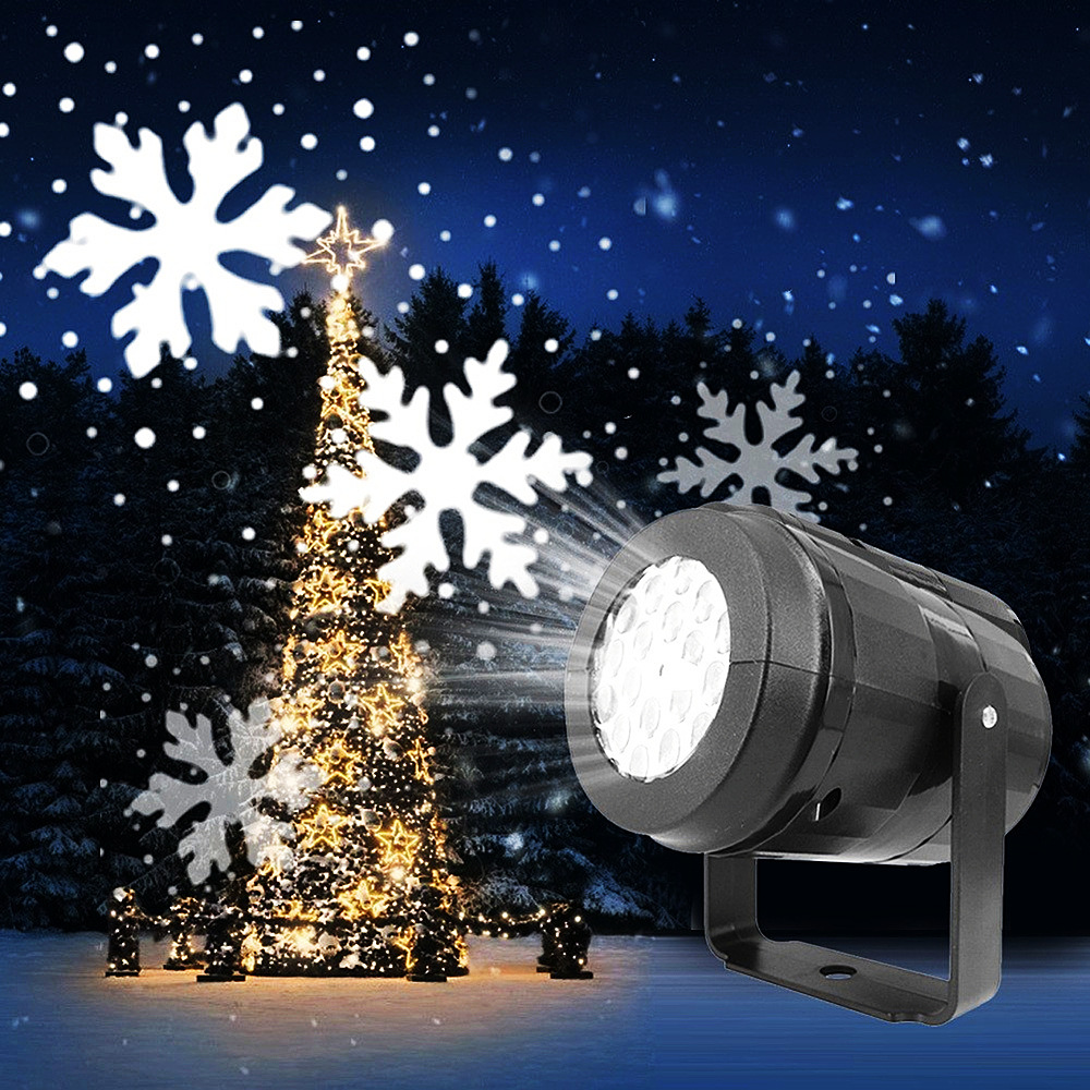 LED Snowflake Projector, Christmas Holiday Lights, Snow Spotlight for New Year Party, Outdoor Projection Lamp