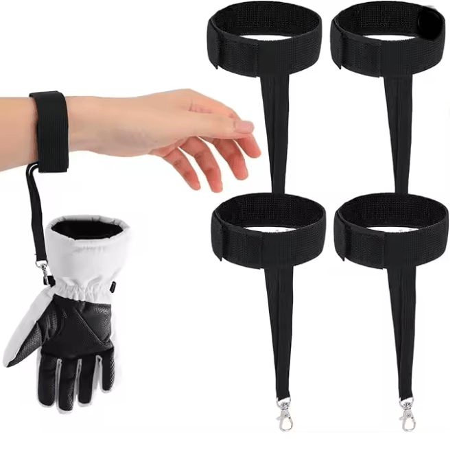 Ski Glove Leash Safety Straps Elastic Anti Lost Glove Straps Set of 4