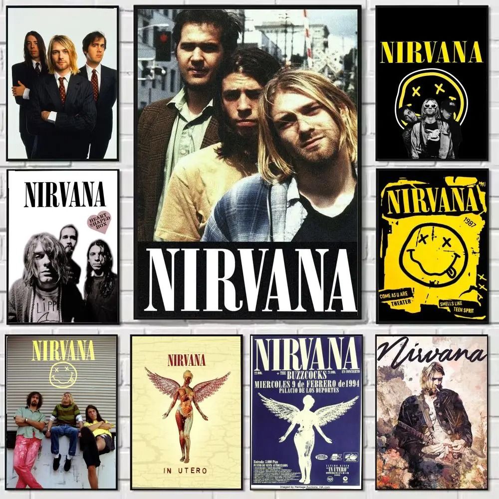 Nirvana Rock Band Canvas Poster Grunge Music Wall Art Decor