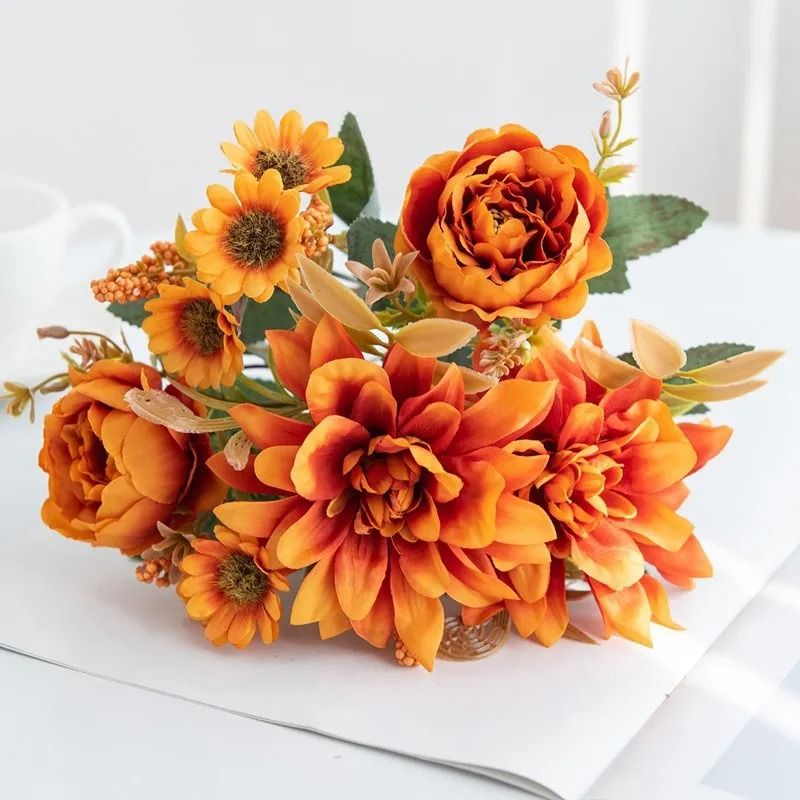 Heritage Silk Dahlia & Daisy Festival Stem