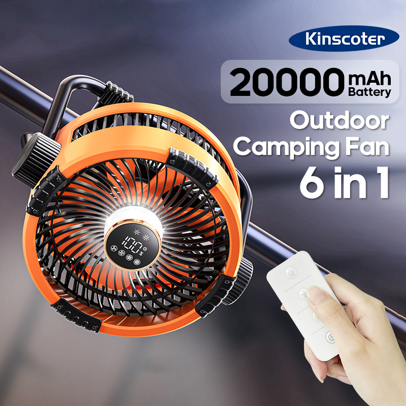 Camping Fan Outdoor Ceiling Fan with LED Lighting & Power Bank