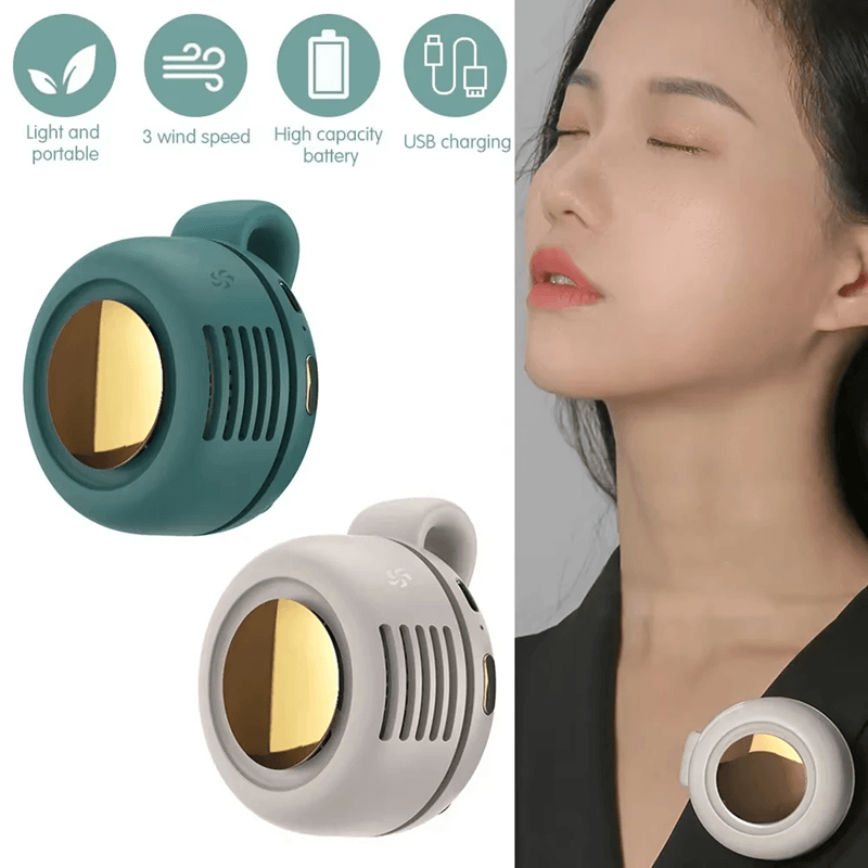 Portable Bladeless Fan Mini Rechargeable Handheld and Waist Clip Cooling Fan