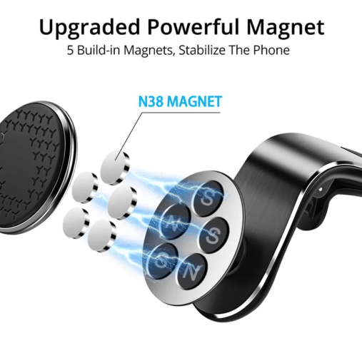 Universal Magnetic Air Vent Car Phone Holder – Compact GPS Smartphone Mount