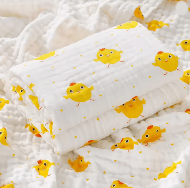 PureGauze Cotton Baby Bath Towel Four Layer Muslin Swaddle Blanket