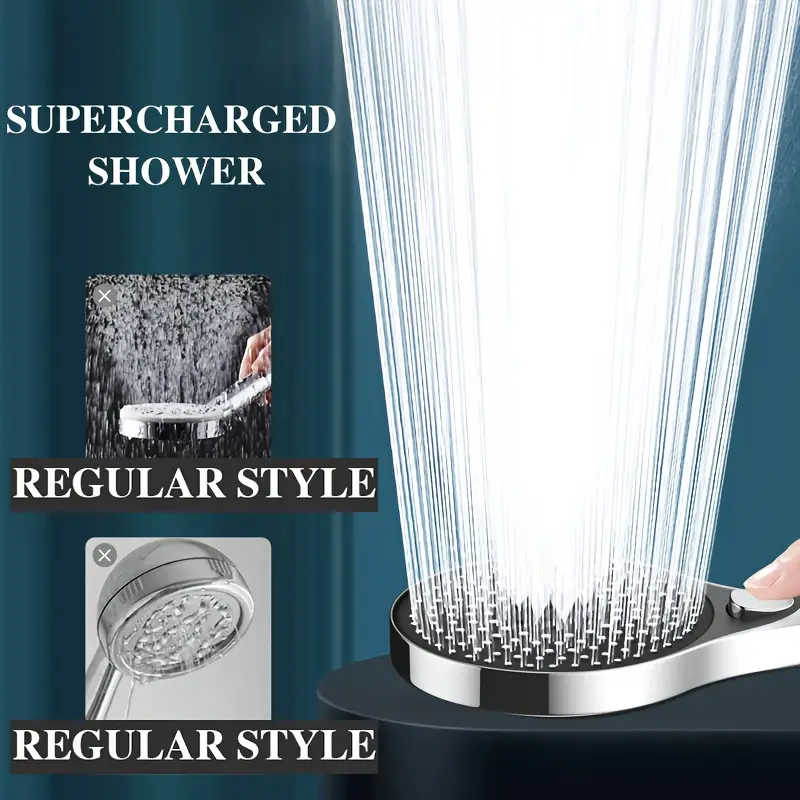 High-pressure Three-speed Shower Head with Large Panel Super Powerful Universal Bathroom Shower Head Combination Set