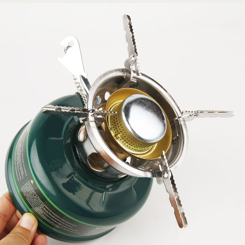 Outdoor Camping Gasoline Stove with Silencer Portable Oil Burner for Outdoor Cooking
