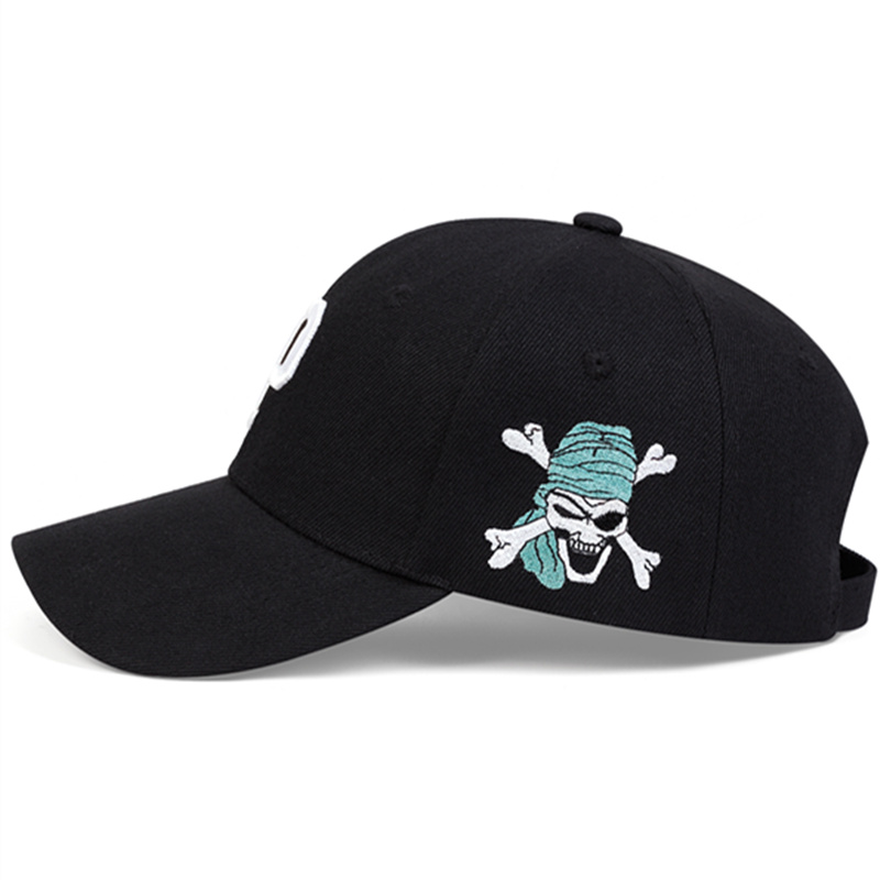 Unisex P Letter Pirate Baseball Cap, Cotton Snapback Hat for Men & Women, Hip Hop Trucker Design