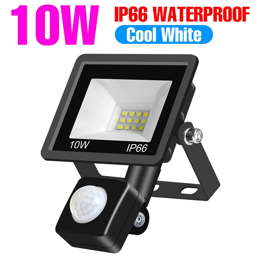 220V LED Street Lamp with PIR Motion Sensor: Waterproof Floodlight for Outdoor Lighting - Flood Light Reflector Spotligh
