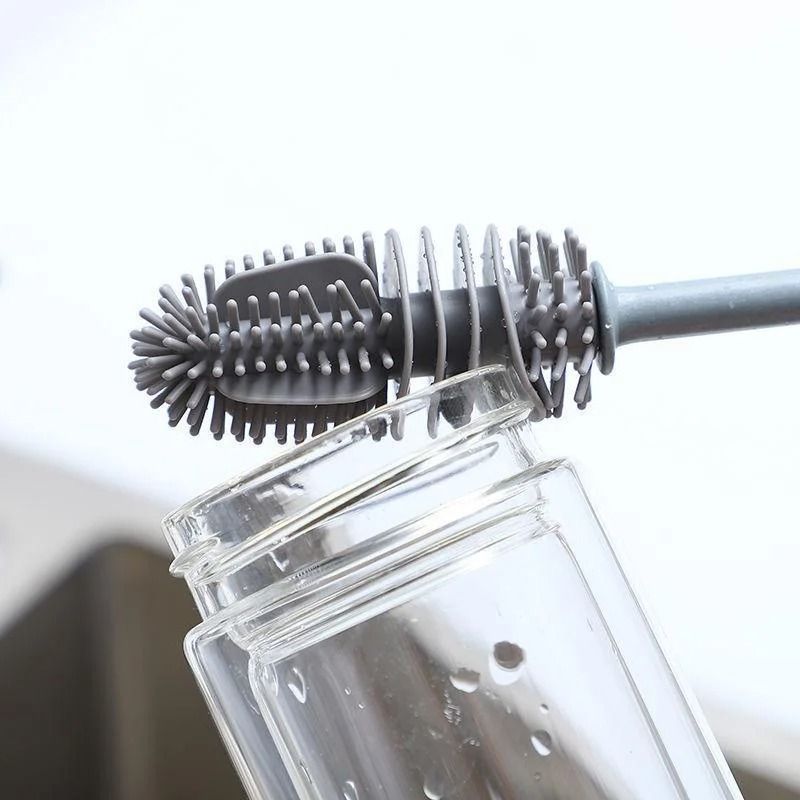 Silicone Bottle Brush Long Handle Cup Scrubber