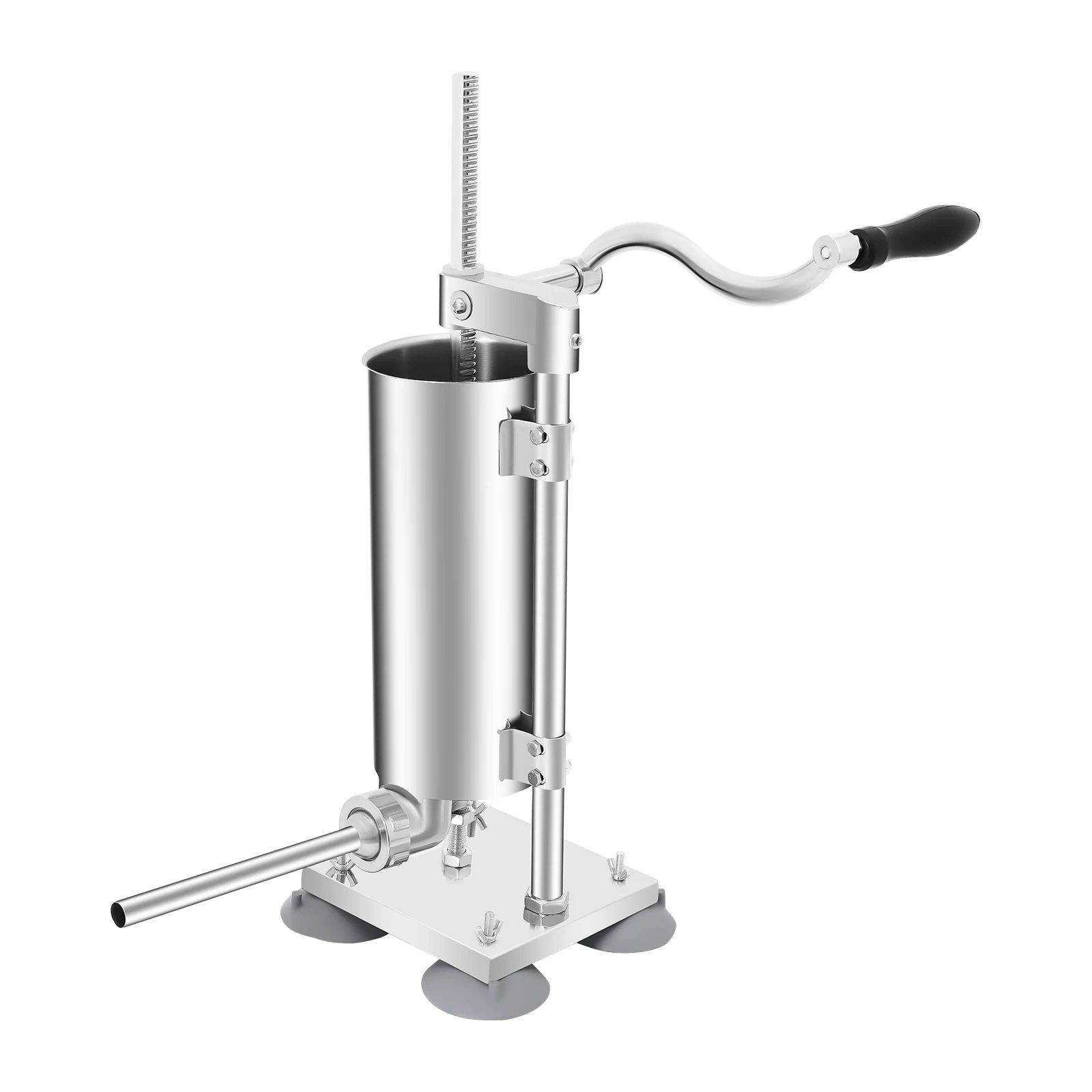 3L Stainless Steel Vertical Sausage Stuffer – Heavy Duty Manual Sausage Stuffer with 11 Filling Tubes