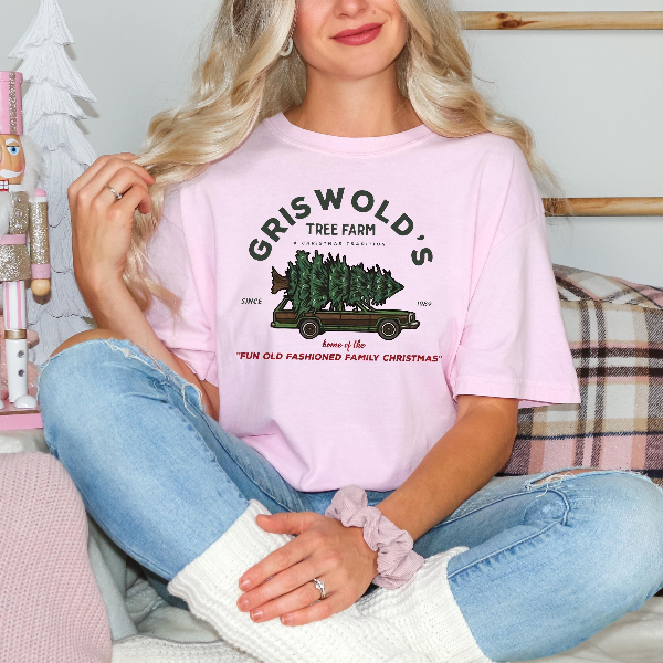 Comfort Colors Griswold Tree Farm Christmas Shirt – Funny Vintage Holiday Family Tee
