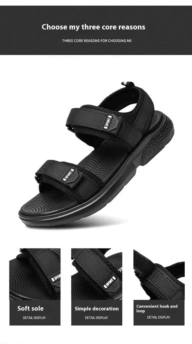 A Pair of Non Slip Mens Sandals for Summer New Wear Resistant Breathable Simple White Soled Mens Business Beach Shoes