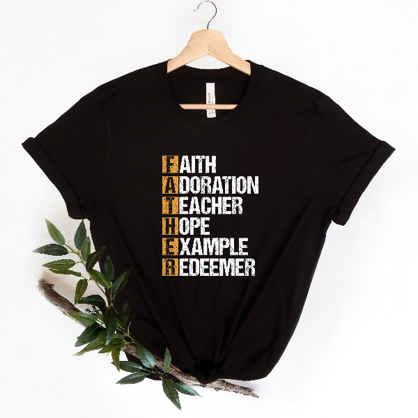 Faithful Father Shirt Christian Dad Faith Hope Redeemer Tee