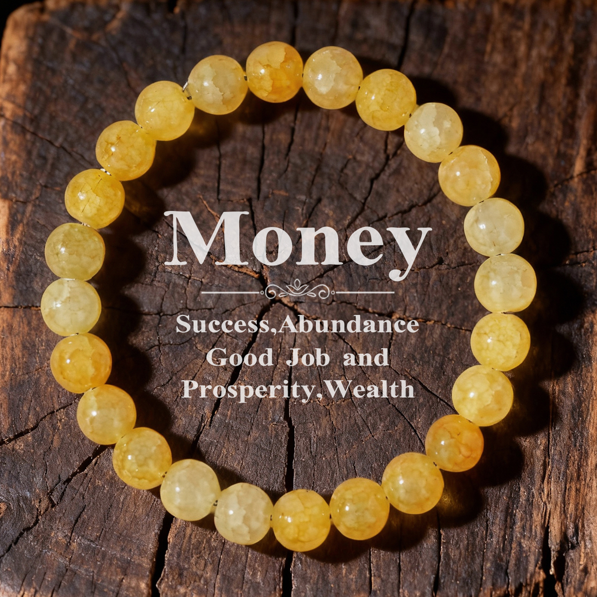 Citrine Crystal Beaded Bracelets Fashion Fall Jewelry Money Stone for Women and Men