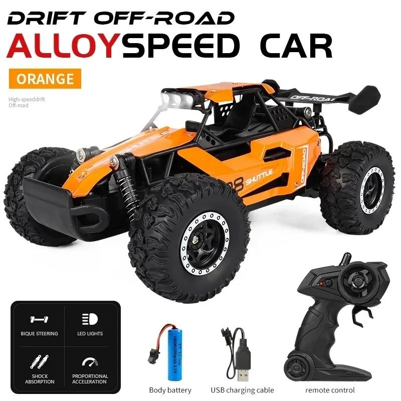High-Speed 1 16 RC Off-Road Car 20KM/H with LED Lights and 2.4G Remote Control