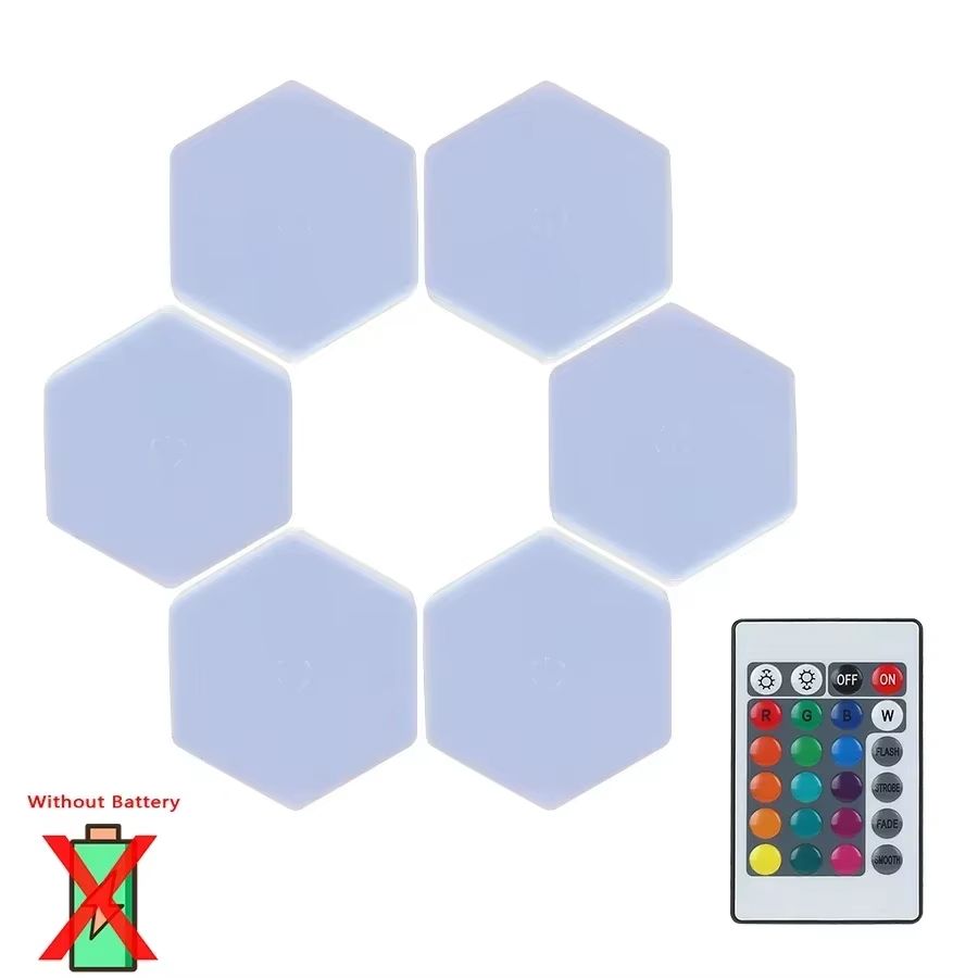 Modular Touch Control Honeycomb LED Wall Lights – 6-Piece Set
