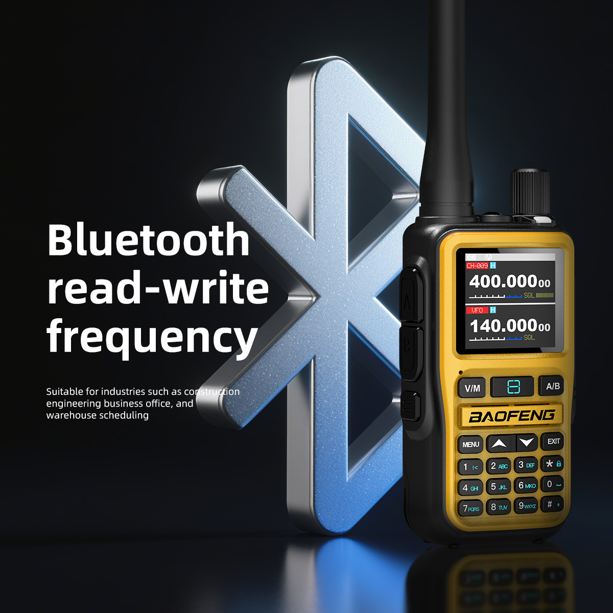 UV Mini Walkie Talkie with Bluetooth & NOAA Weather Radio, USB C Charging