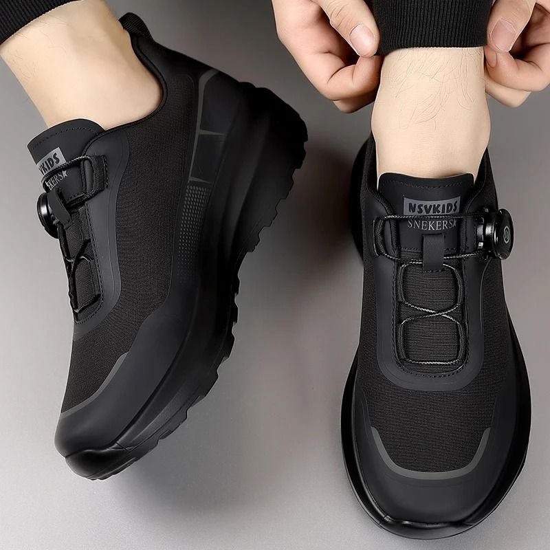 Mens Soft Sole Sports Running Casual Shoes with Rotating Twist Buckles
