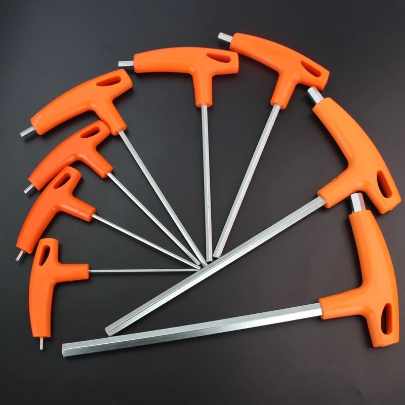 T Handle Hex Key Wrench with Ball and Flat End for Precision Repairs and Assembly Work