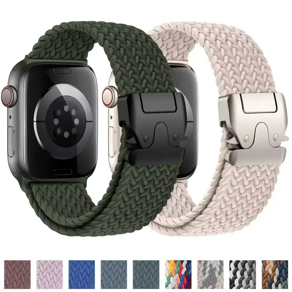 Soft Braided Solo Loop Band for Apple Watch – Stretchable Nylon Strap for Ultra, Series 10, 9, 8, SE & More